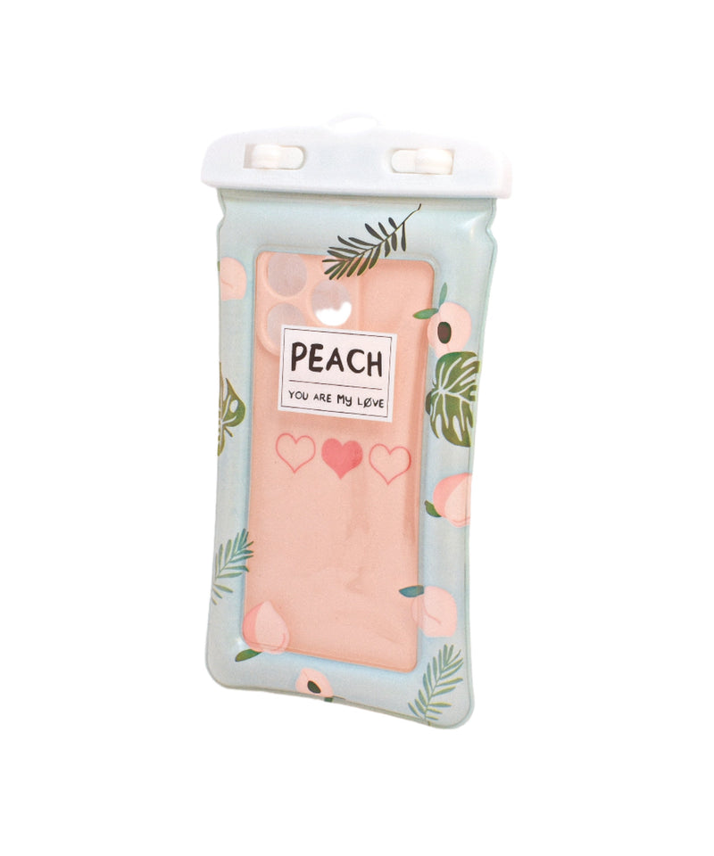 Peach Palms Waterproof Bag